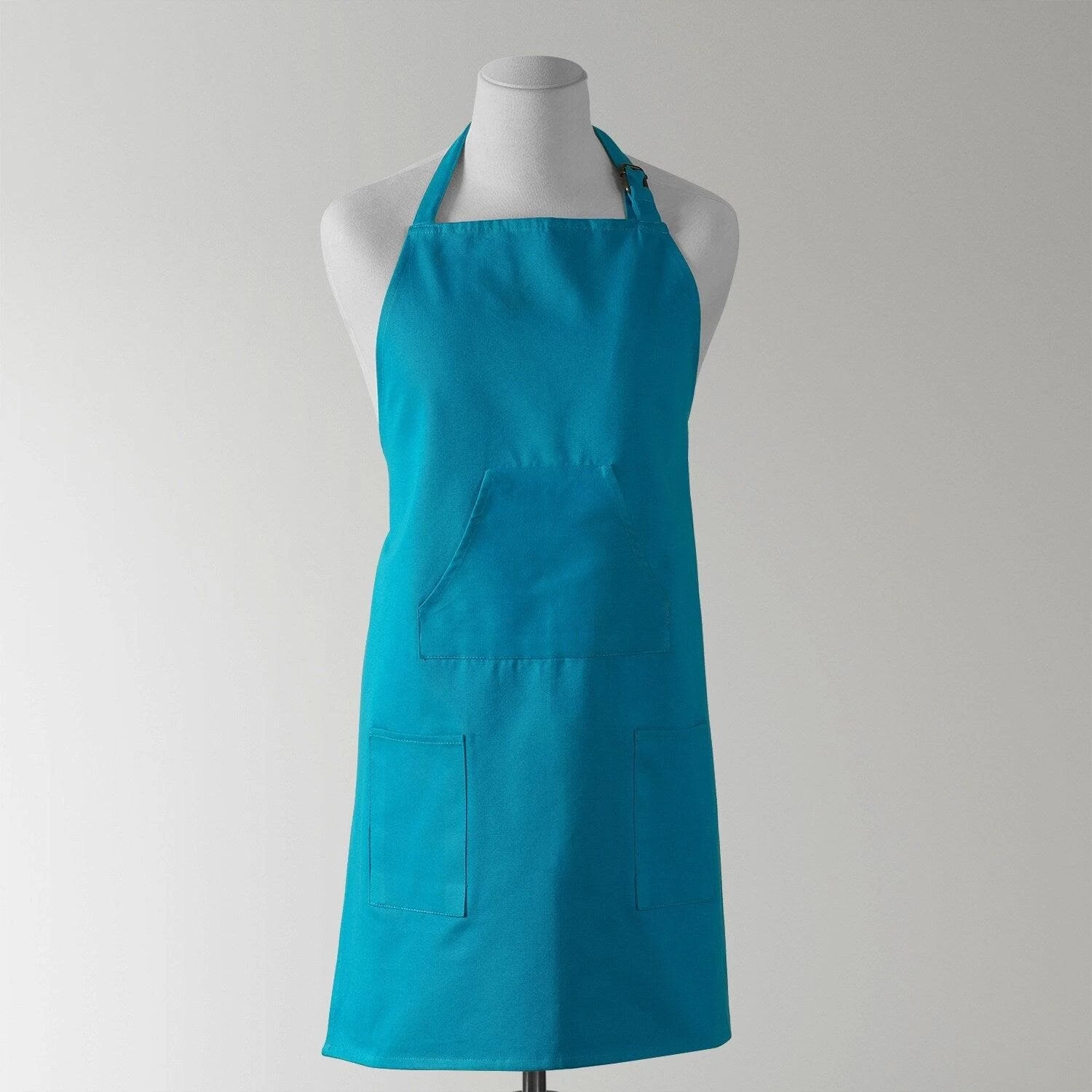Capri Teal Solid Cotton Apron 3 Capri Teal Solid Cotton Apron