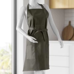River Rock Grey Solid Cotton Apron 9 River Rock Grey Solid Cotton Apron -Chic Curtains Shop PRTW S03 AP 86895 2