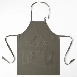 River Rock Grey Solid Cotton Apron 10 River Rock Grey Solid Cotton Apron -Chic Curtains Shop PRTW S03 AP 86895 3