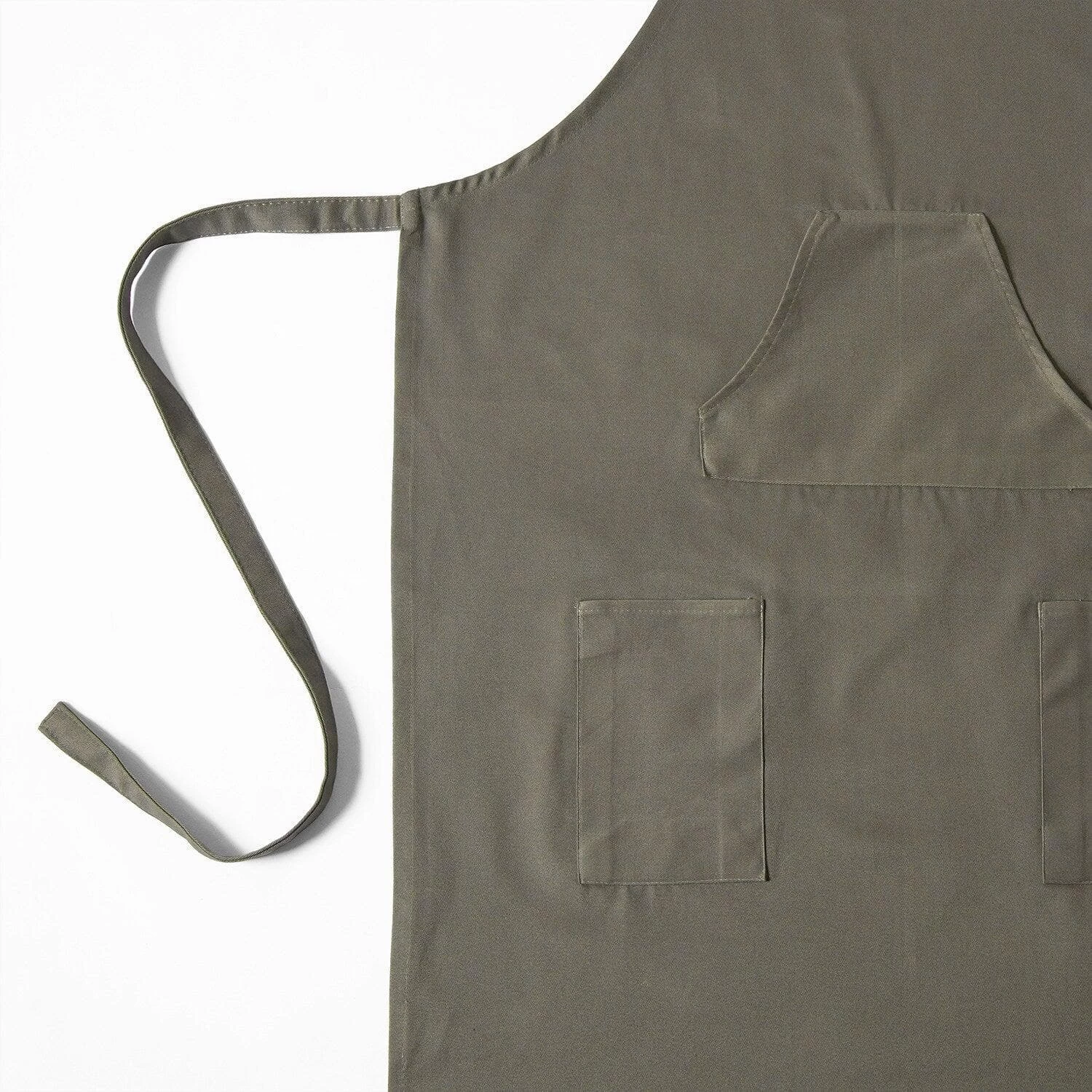 River Rock Grey Solid Cotton Apron 6 River Rock Grey Solid Cotton Apron - Image 5