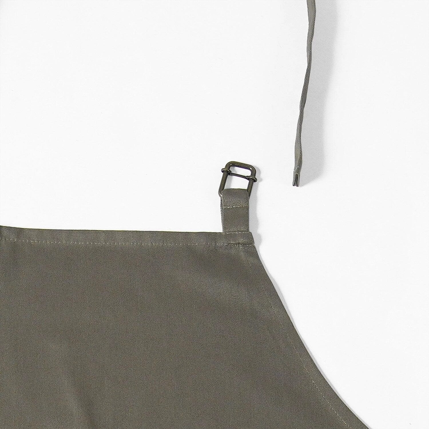 River Rock Grey Solid Cotton Apron 7 River Rock Grey Solid Cotton Apron - Image 6