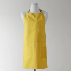 Mustard Yellow Solid Cotton Apron