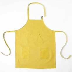 Mustard Yellow Solid Cotton Apron -Chic Curtains Shop PRTW S04 AP 86896 3