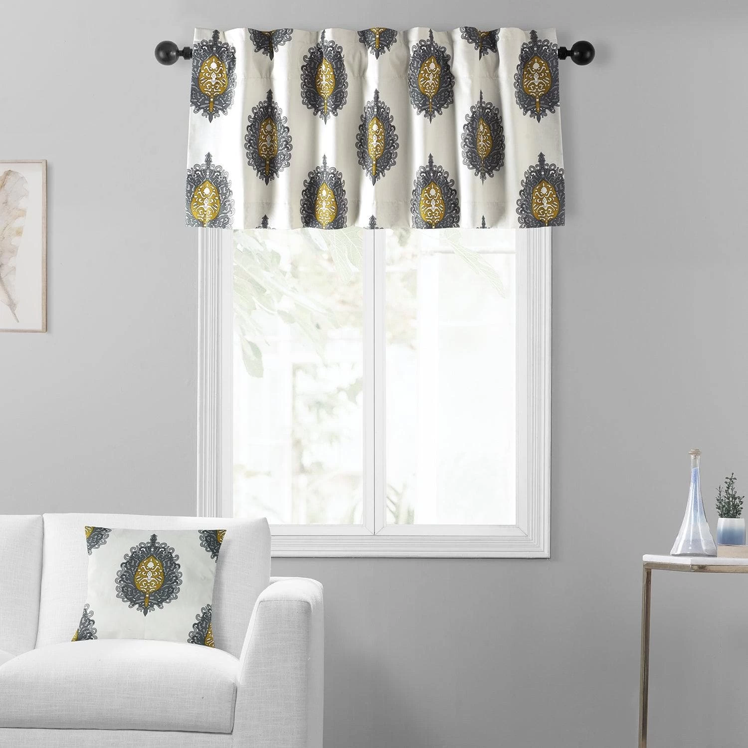 Mayan Gold Printed Cotton Window Valance 6 Mayan Gold Printed Cotton Window Valance - Image 4