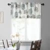 Allium Blue Gray Printed Cotton Window Valance -Chic Curtains Shop PRTW VLD05 front view 1