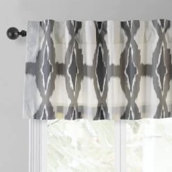 Sorong Beige Printed Cotton Window Valance -Chic Curtains Shop PRTW VLD22 back tab header