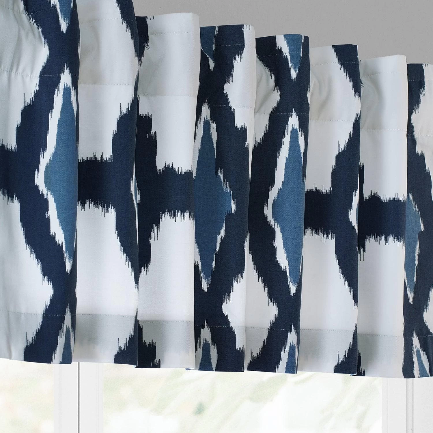 Sorong Royal Blue Printed Cotton Window Valance 3 Sorong Royal Blue Printed Cotton Window Valance - Image 2