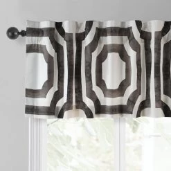 Mecca Brown Printed Cotton Window Valance -Chic Curtains Shop PRTW VLD23 back tab header