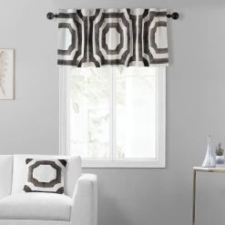 Mecca Brown Printed Cotton Window Valance -Chic Curtains Shop PRTW VLD23 front view
