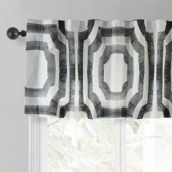 Mecca Steel Printed Cotton Window Valance -Chic Curtains Shop PRTW VLD23A back tab header