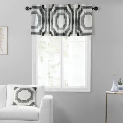 Mecca Steel Printed Cotton Window Valance -Chic Curtains Shop PRTW VLD23A front view