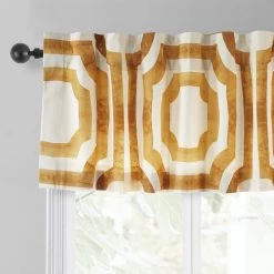 Mecca Gold Printed Cotton Window Valance 8 Mecca Gold Printed Cotton Window Valance -Chic Curtains Shop PRTW VLD23C back tab header