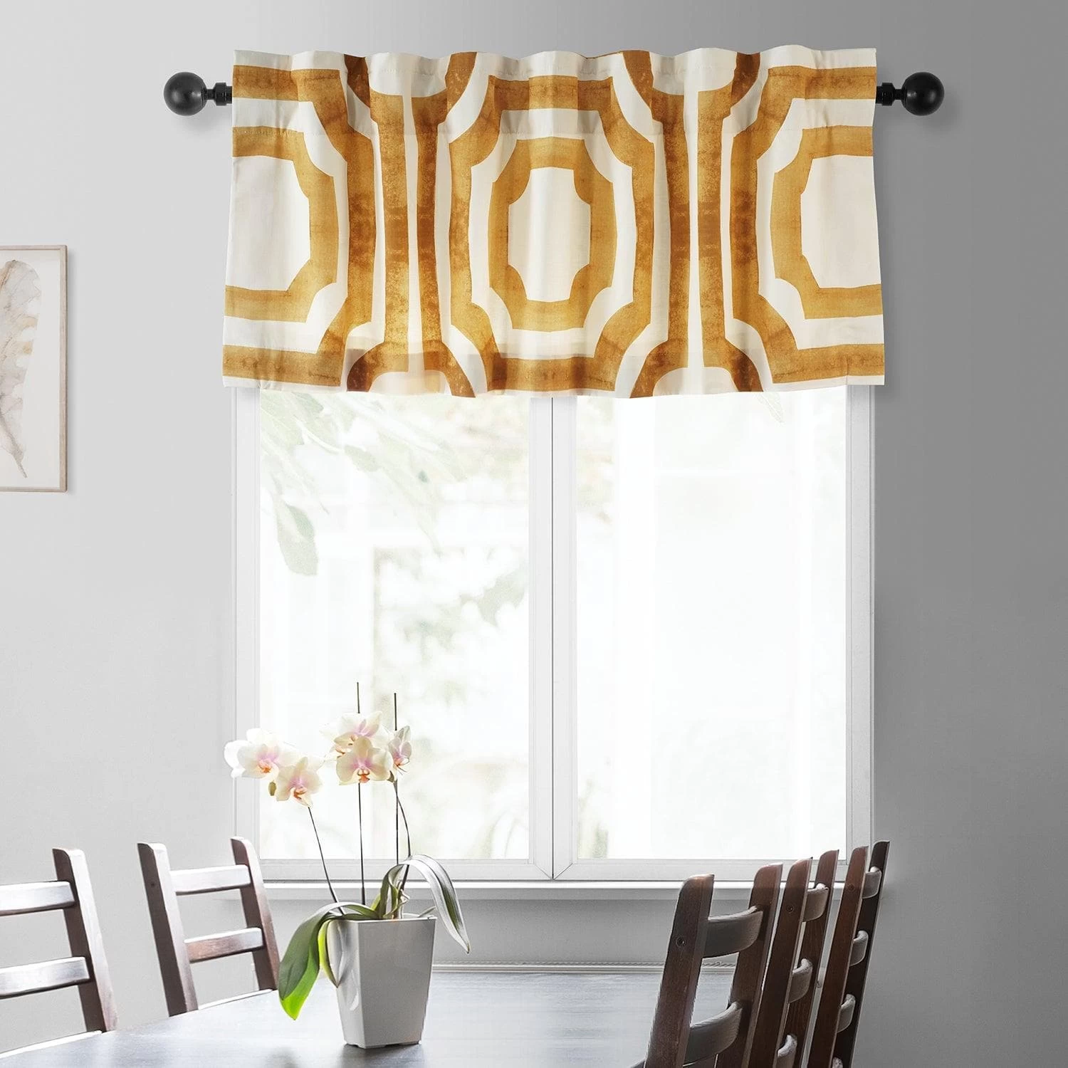 Mecca Gold Printed Cotton Window Valance 3 Mecca Gold Printed Cotton Window Valance