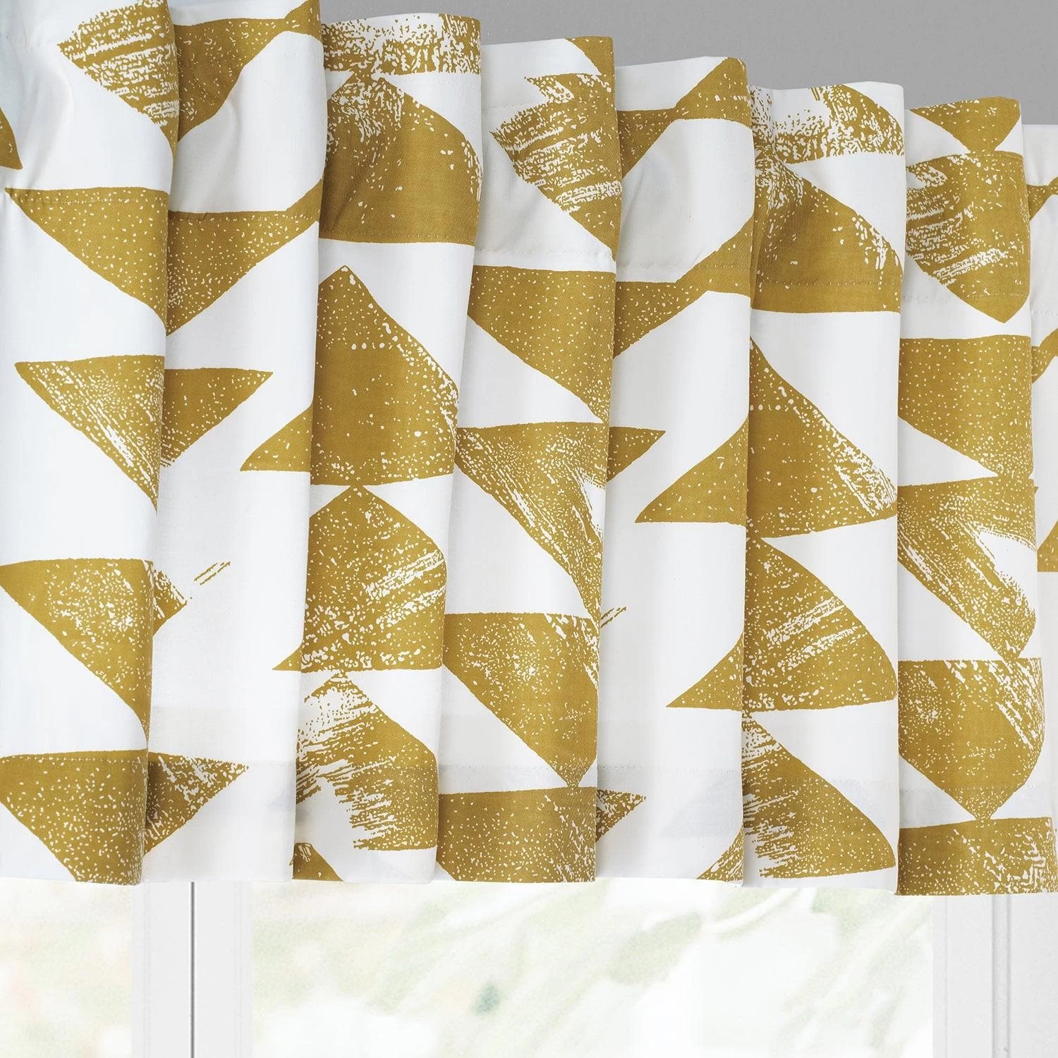 Triad Gold Printed Cotton Window Valance 3 Triad Gold Printed Cotton Window Valance - Image 2