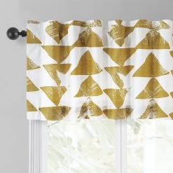 Triad Gold Printed Cotton Window Valance 7 Triad Gold Printed Cotton Window Valance -Chic Curtains Shop PRTW VLD35 back tab header