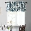 Indonesian Blue Printed Cotton Window Valance 2 Indonesian Blue Printed Cotton Window Valance -Chic Curtains Shop PRTW VLD40 front view 1