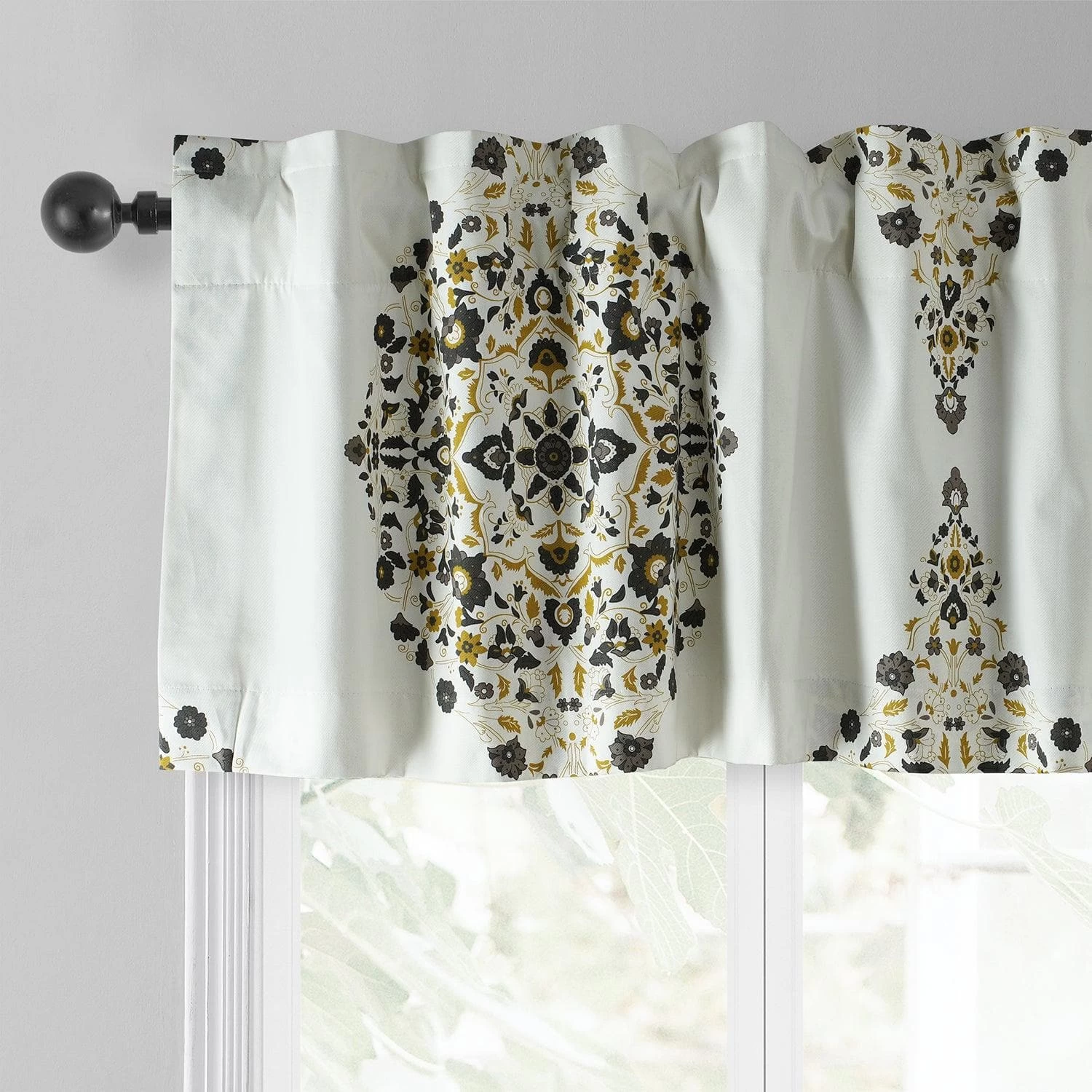 Kerala Gold Printed Cotton Window Valance 5 Kerala Gold Printed Cotton Window Valance - Image 3