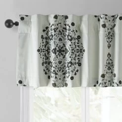 Kerala Cocoa Printed Cotton Window Valance -Chic Curtains Shop PRTW VLD41B back tab header