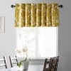 Fleur Gold Printed Cotton Window Valance -Chic Curtains Shop PRTW VLD48B front view 1
