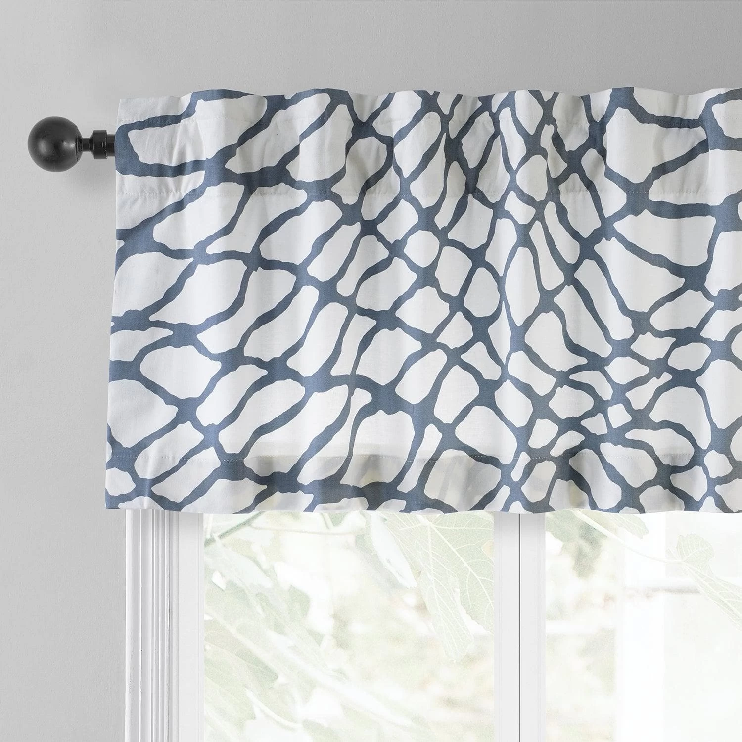 Ellis Blue Printed Cotton Window Valance 5 Ellis Blue Printed Cotton Window Valance - Image 3