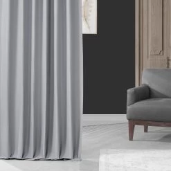 Moonlight Grey Placid Thermal Hotel Blackout Curtain Pair (2 Panels) -Chic Curtains Shop PTBO 201036 75260 1