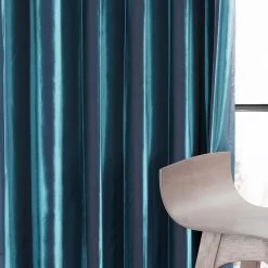 Meditteranean Faux Silk Taffeta Blackout Curtain -Chic Curtains Shop PTCH BO003 front view b