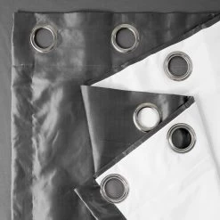 Graphite Grommet Faux Silk Taffeta Blackout Curtain 10 Graphite Grommet Faux Silk Taffeta Blackout Curtain -Chic Curtains Shop PTCH BO005 GR alt1