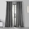 Graphite Grommet Faux Silk Taffeta Blackout Curtain -Chic Curtains Shop PTCH BO005 GR front view