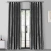 Graphite Faux Silk Taffeta Blackout Curtain 1 Graphite Faux Silk Taffeta Blackout Curtain -Chic Curtains Shop PTCH BO005 front view