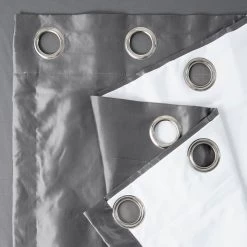 Platinum Grommet Faux Silk Taffeta Blackout Curtain -Chic Curtains Shop PTCH BO112 GR alt1
