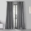 Platinum Grommet Faux Silk Taffeta Blackout Curtain -Chic Curtains Shop PTCH BO112 GR front view