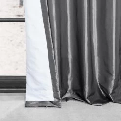 Platinum Grommet Faux Silk Taffeta Blackout Curtain -Chic Curtains Shop PTCH BO112 GR lining view