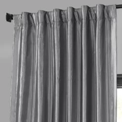 Platinum Faux Silk Taffeta Blackout Curtain 10 Platinum Faux Silk Taffeta Blackout Curtain -Chic Curtains Shop PTCH BO112 back tab header