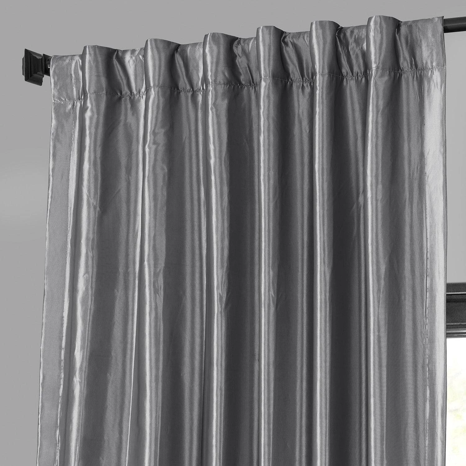 Platinum Faux Silk Taffeta Blackout Curtain 5 Platinum Faux Silk Taffeta Blackout Curtain - Image 3