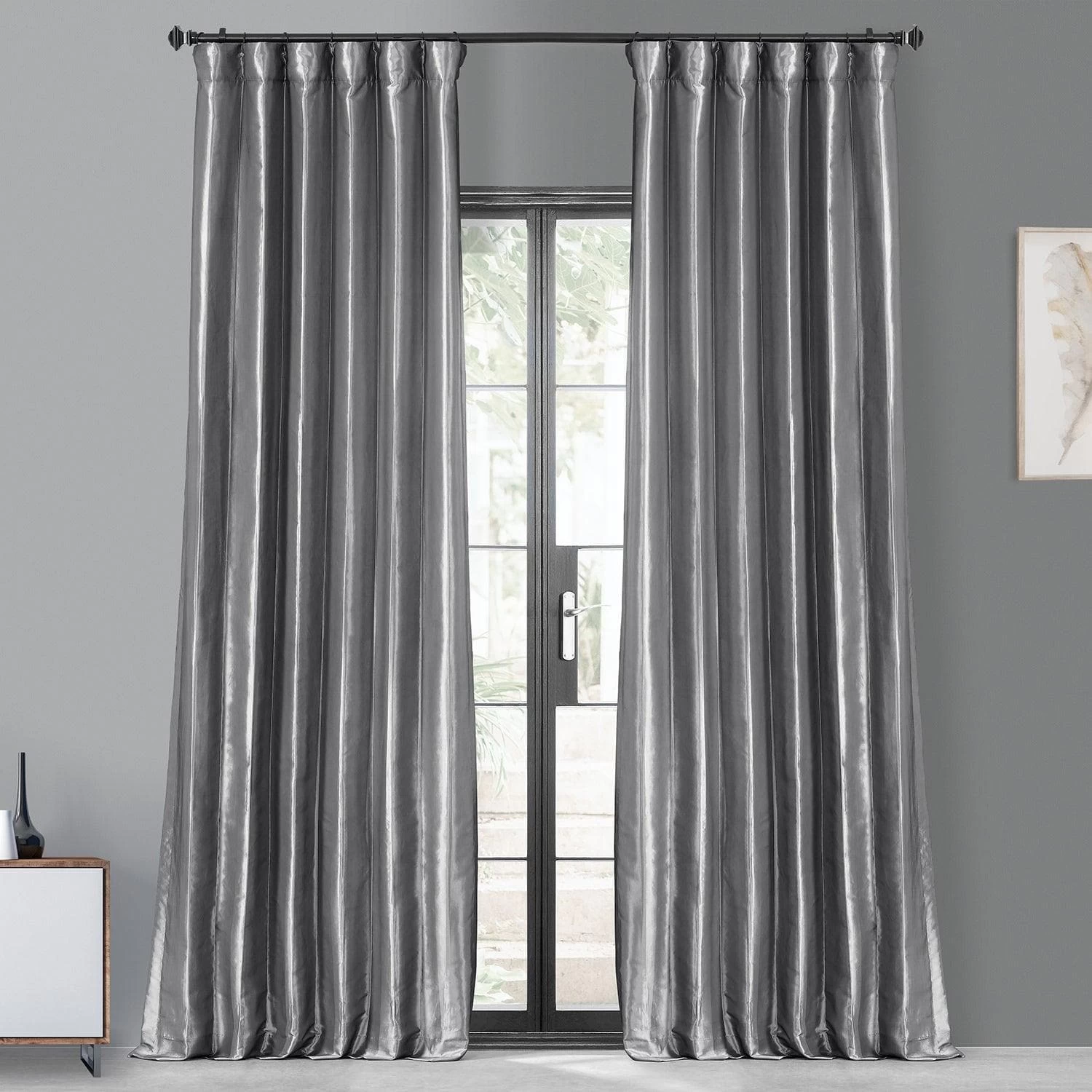 Platinum Faux Silk Taffeta Blackout Curtain 3 Platinum Faux Silk Taffeta Blackout Curtain