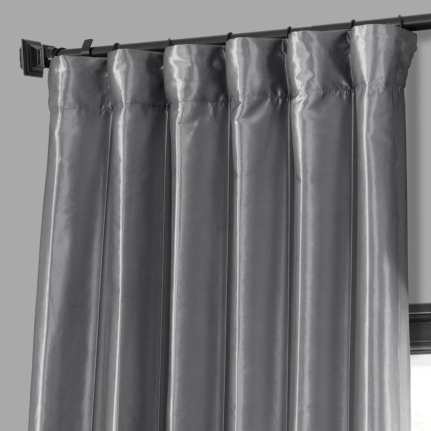 Platinum Faux Silk Taffeta Blackout Curtain 4 Platinum Faux Silk Taffeta Blackout Curtain - Image 2