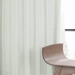 Eggshell Faux Silk Taffeta Blackout Curtain 12 Eggshell Faux Silk Taffeta Blackout Curtain -Chic Curtains Shop PTCH BO120 front view b