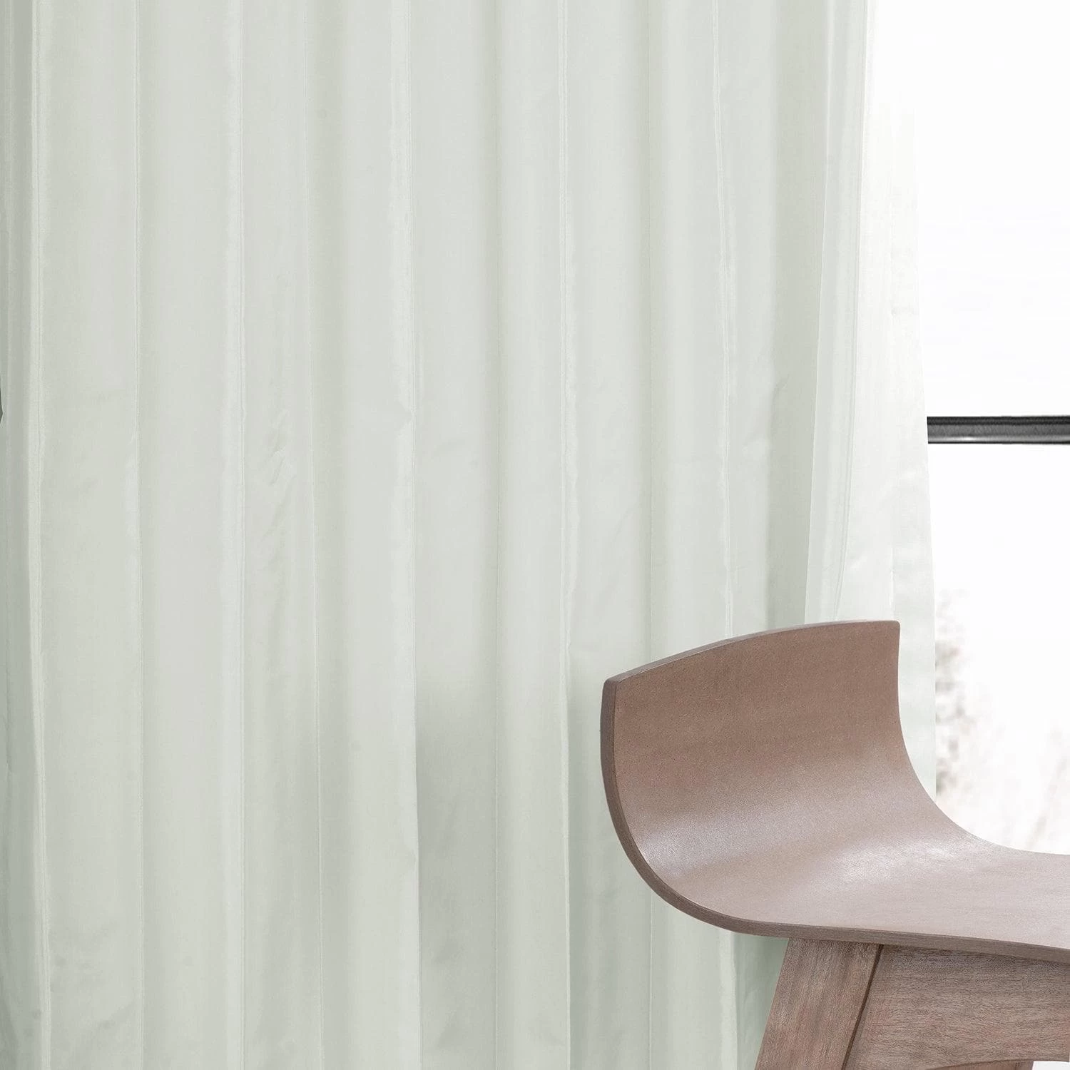 Eggshell Faux Silk Taffeta Blackout Curtain 7 Eggshell Faux Silk Taffeta Blackout Curtain - Image 5