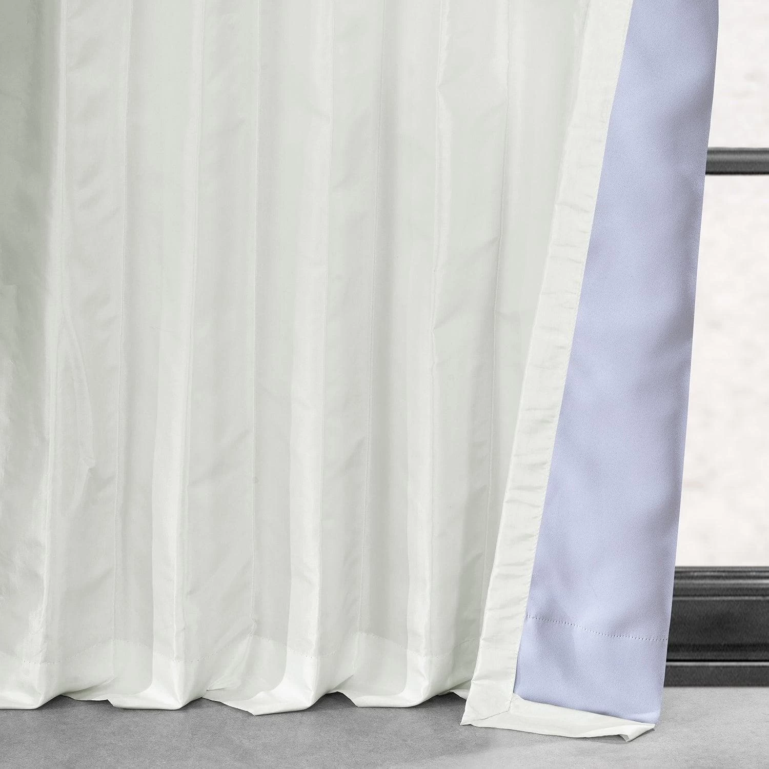 Eggshell Faux Silk Taffeta Blackout Curtain 6 Eggshell Faux Silk Taffeta Blackout Curtain - Image 4