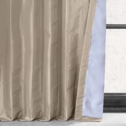 Antique Beige Faux Silk Taffeta Blackout Curtain -Chic Curtains Shop PTCH BO130907 19438 4