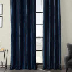 Navy Blue Grommet Faux Silk Taffeta Blackout Curtain -Chic Curtains Shop PTCH BO194010 GR 26259 3