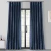 Navy Blue Faux Silk Taffeta Blackout Curtain 1 Navy Blue Faux Silk Taffeta Blackout Curtain -Chic Curtains Shop PTCH BO194010 19439 1
