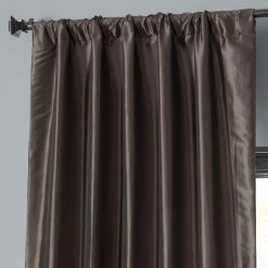 Mushroom Faux Silk Taffeta Blackout Curtain -Chic Curtains Shop PTCH BO27 25664 3