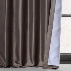 Mushroom Faux Silk Taffeta Blackout Curtain -Chic Curtains Shop PTCH BO27 25664 4