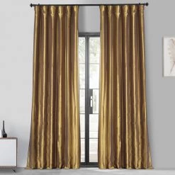 Golden Spice Faux Silk Taffeta Blackout Curtain