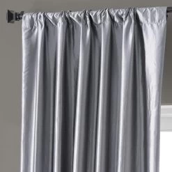 Social Silver Faux Silk Taffeta Hotel Blackout Curtain -Chic Curtains Shop PTCH HBO112 68887 3