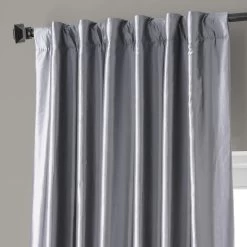 Social Silver Faux Silk Taffeta Hotel Blackout Curtain -Chic Curtains Shop PTCH HBO112 68887 4