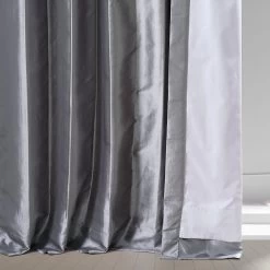 Social Silver Faux Silk Taffeta Hotel Blackout Curtain -Chic Curtains Shop PTCH HBO112 68887 5