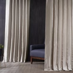 Virtual Beige Faux Silk Taffeta Hotel Blackout Curtain -Chic Curtains Shop PTCH HBO130907 68889