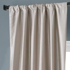 Virtual Beige Faux Silk Taffeta Hotel Blackout Curtain -Chic Curtains Shop PTCH HBO130907 68889 3